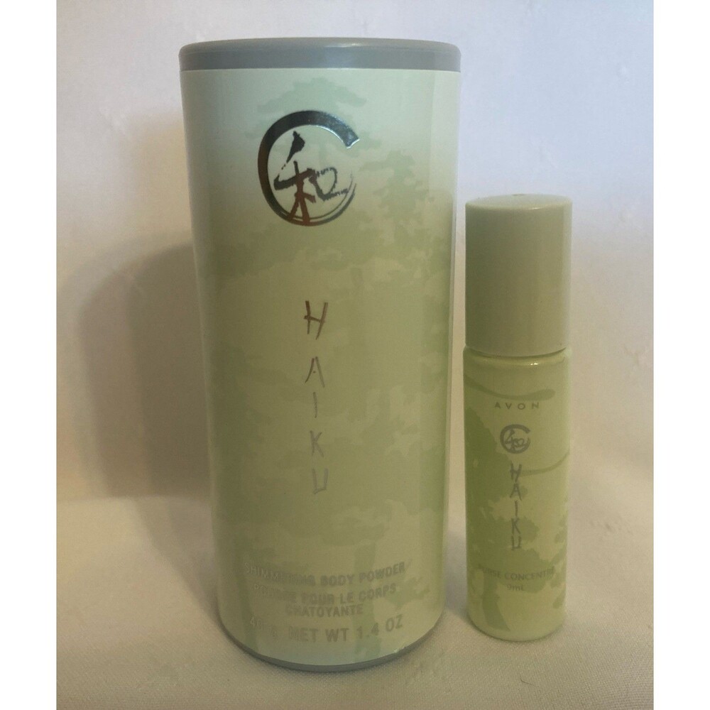 AVON SHIMMERING BODY POWDER ~ Haiku - 1.4 oz & Roll-On 9 ml NEW